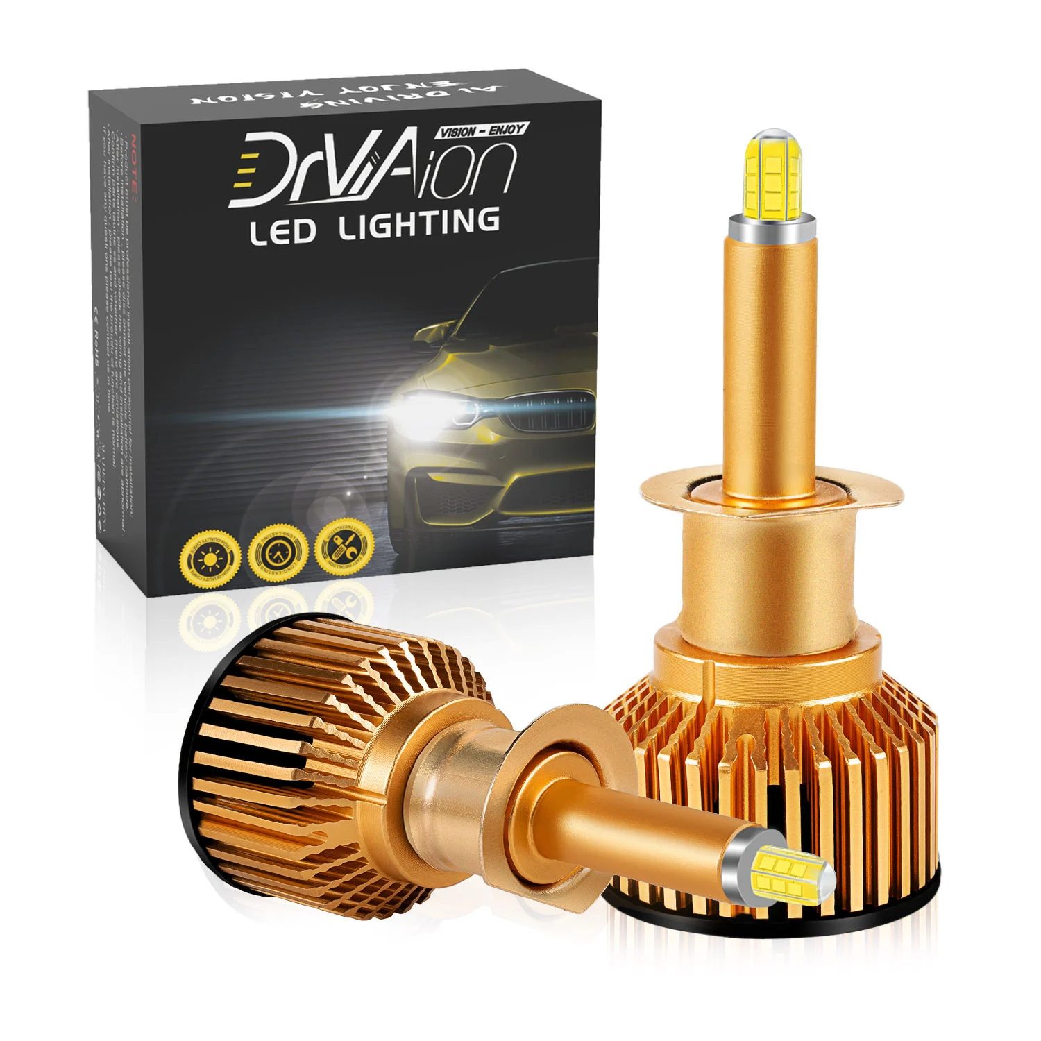 

2Pack H1 COB LED Headlight Bulbs Hi/Lo Beam Newest 360 Degree Lighting 6 Sides CSP Chip 18000LM