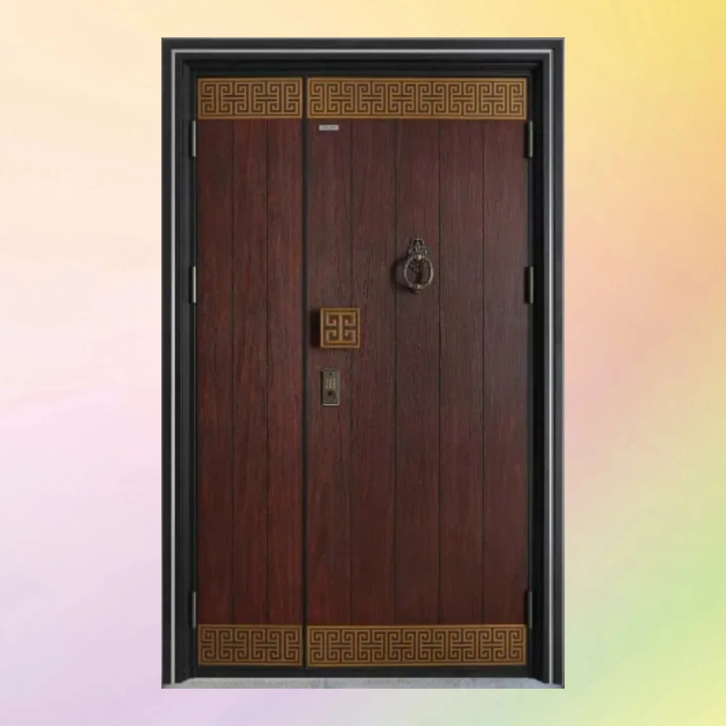 Titanium-magnesium Chinese-style villa rural self-built house household safe entry child and mother door Class A anti-theft door