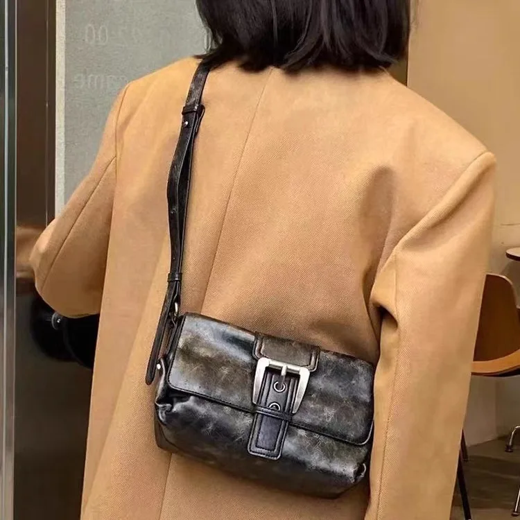 Sac sous les bras en cuir PU rétro pour femme, sacs initiés de haute qualité, décontracté, sac à bandoulière unique, nouveau, 2024