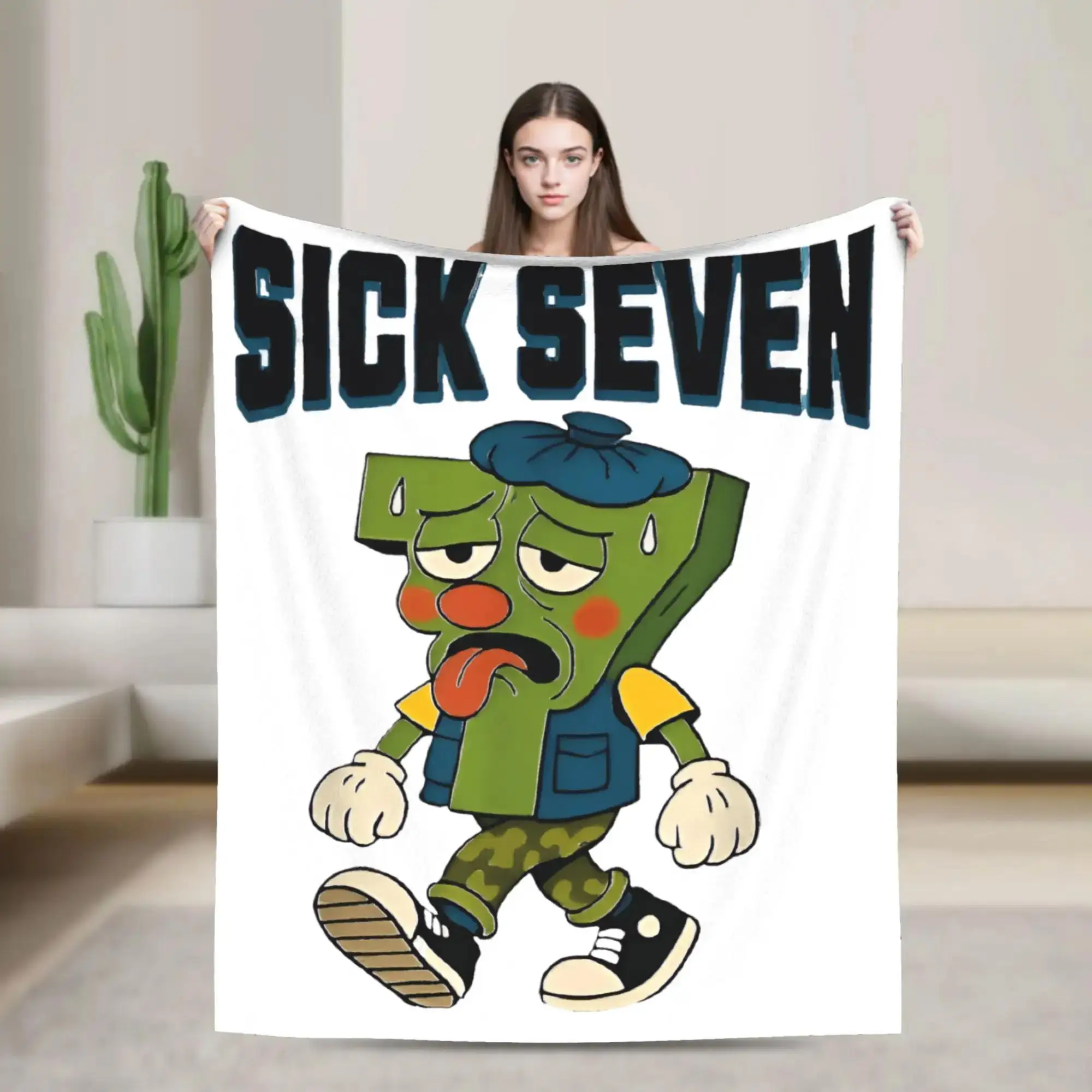 

Плюшевый плед Sick Seven для детей на Хэллоуин: теплый, мягкий фланелевый чехол для дивана/кровати с принтом