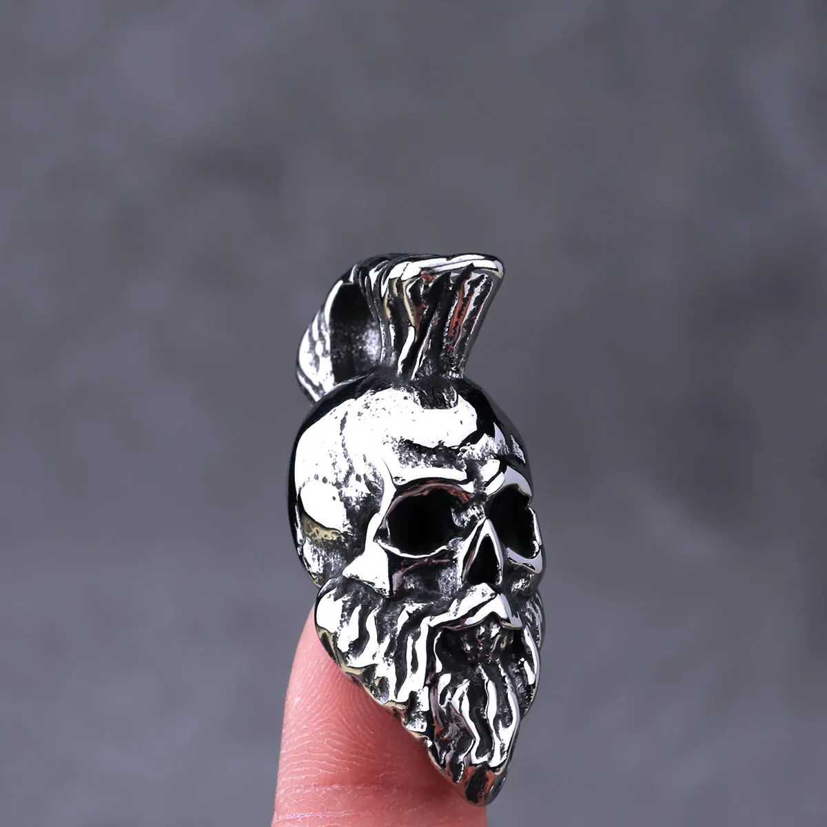 Stainless Steel Viking Odin Head Necklace Men's Vintage Hip Hop Skull Biker Pendant Necklace Scandinavian Jewelry Gift Wholesale view 4