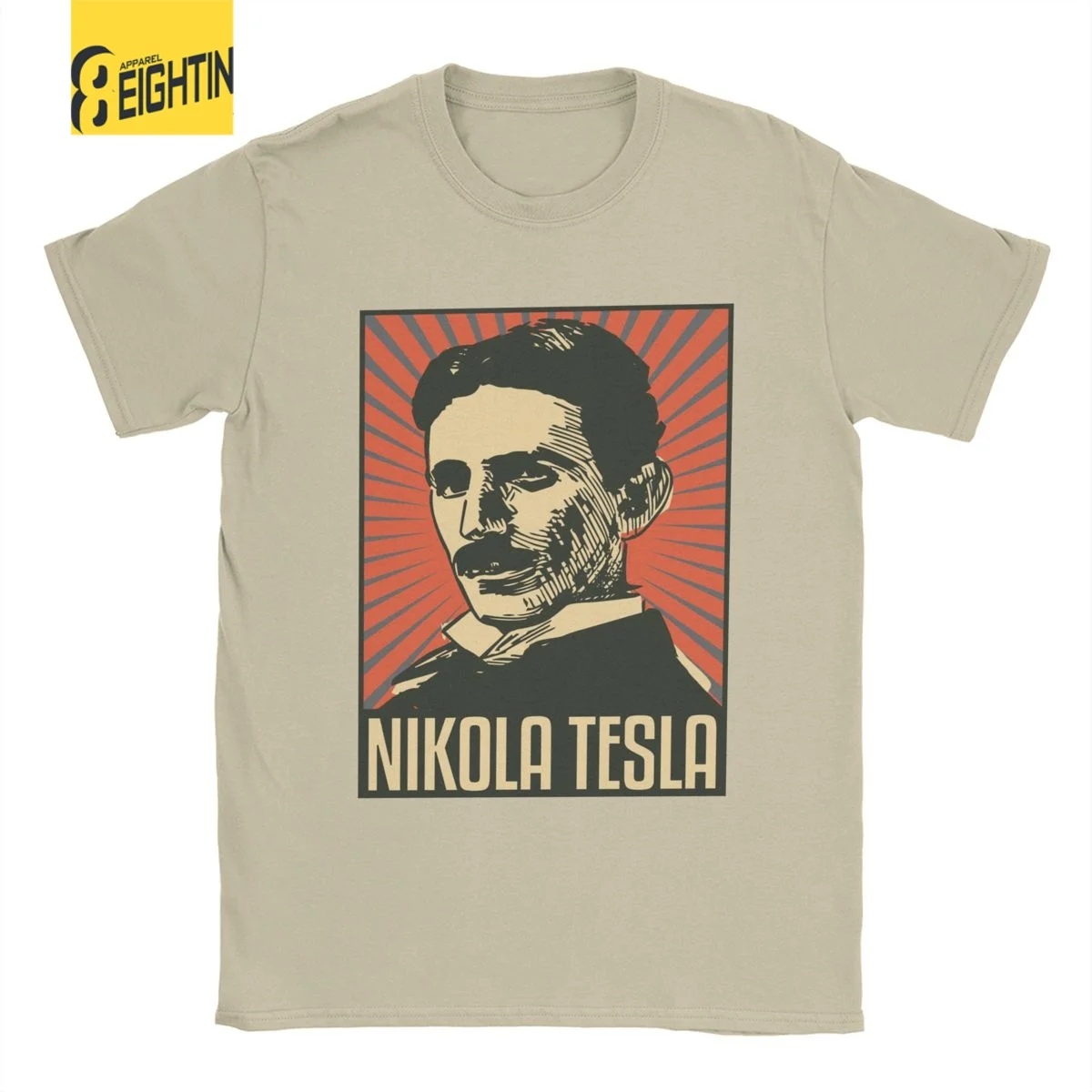 Nikola Tesla Science Engineer Men's T Shirts Physicist Leisure Tee Shirt Short Sleeve Round Neck T-Shirts Pure Cotton Tops