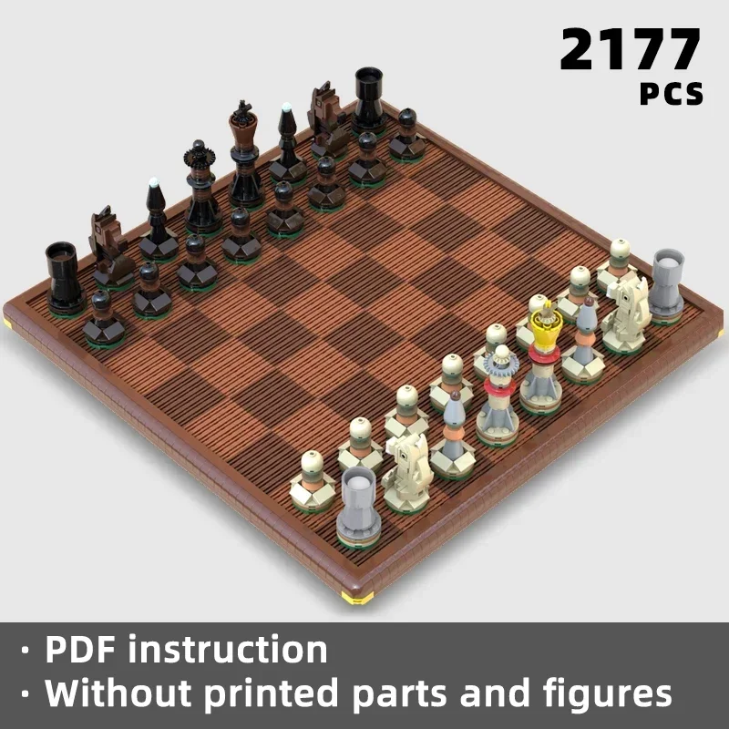 الإبداع مجموعة الشطرنج الفاخرة الطوب كتل رقعة الشطرنج الفاخرة قطع اللوح هدية عالية الجودة لعبة الديكور mocعيد الميلاد