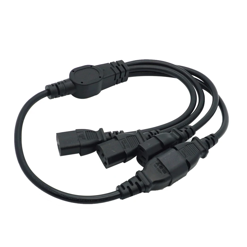 

High Quality IEC 320 C14 Male Plug to 4XC13 Female Y Type Splitter Power Cord , C14 to 4 x C13, 250V/10A#