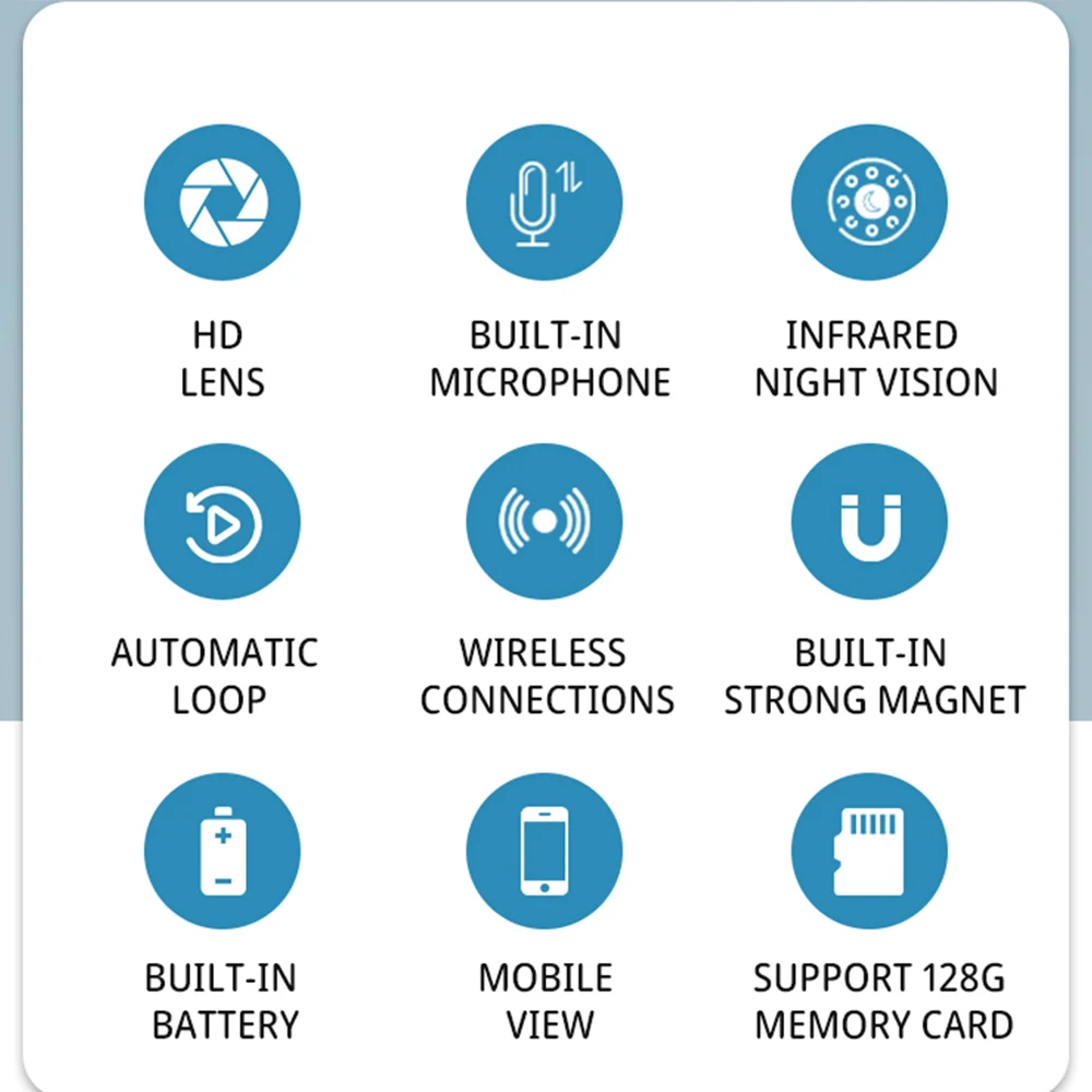 1080P Mini Wifi Camera Wireless CCTV Security Surveillance Camera Small Rechargeable Battery Powered Night Vision Cam