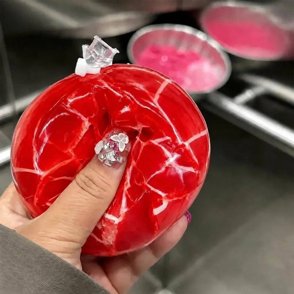 Soft Wax Cracking Squeeze Toy Stress Relief Slow Rebound Red Crispy Ball Stress Toy Reusable Shapeable Decompression Pinch Toy