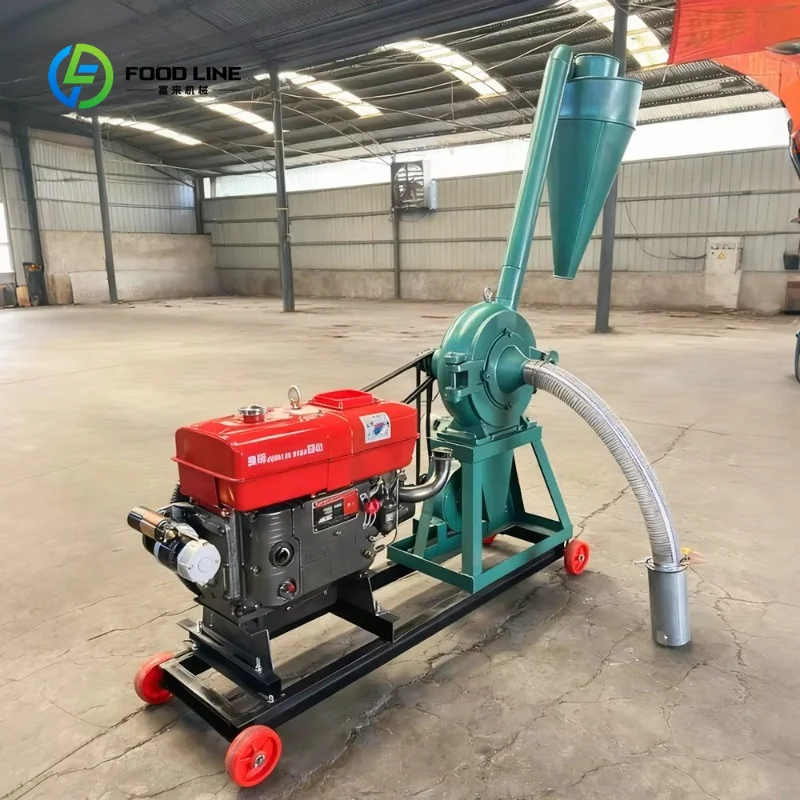 Customized Diesel Engine Self-Priming Corn Grinder Machine for Maize Wheat Rice Grain Feed Crushing