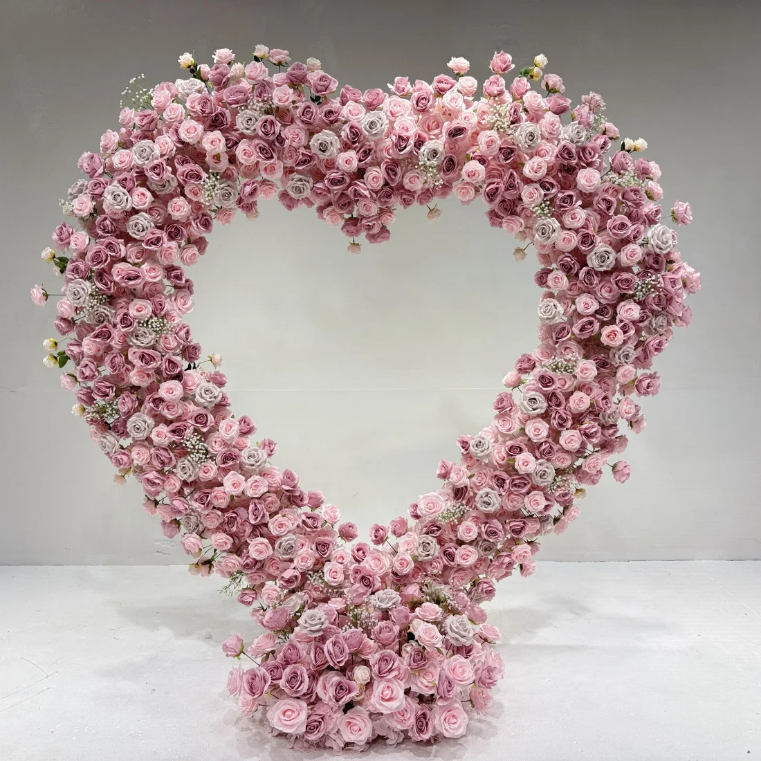 

High Quality Customizable Pink Flower Arch For Christmas Wedding Party Decoration Artificial 'Wish Love' Language