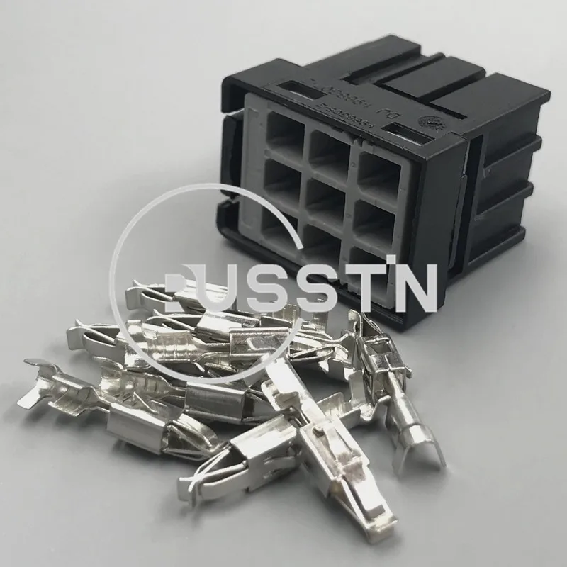 1 Set 9 Hole Auto AC Assembly Plastic Housing Socket Automotive Power Amplifier Electric Wiring Connector 1-968307-2 1-968305-2