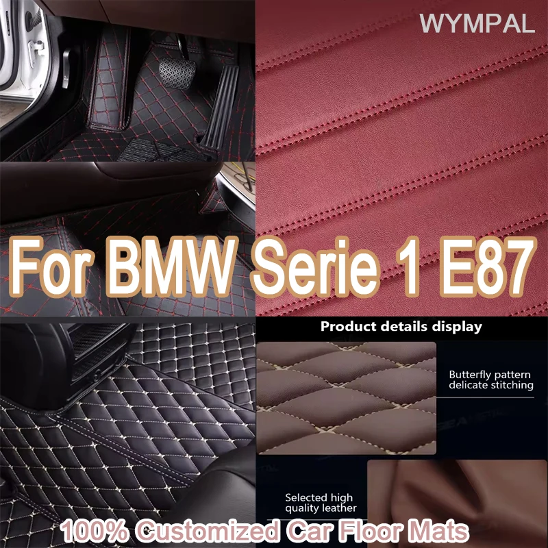 

Luxury Custom Auto Luxury Leather Car Floor Mat For BMW Serie 1 E87 2007 2008 2009 2010 Car Mat Full Set Waterproof Accessories