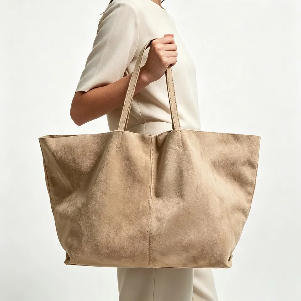 Large Capacity Faux Suede Tote Bag 2026 Fall Winter Women Shoulder Underarm Bag Versatile Commute Handbag