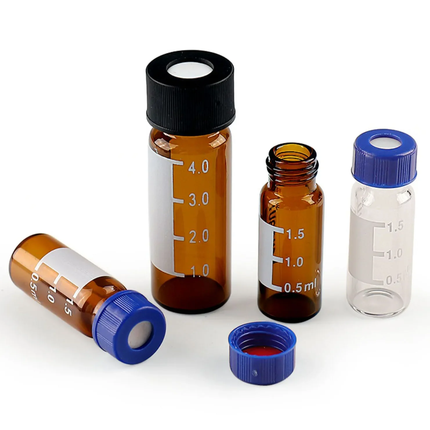 Xin Tester 100pcs/lot 1.5/2 ml Transparent/Brown Chromatography Vial Screw Cap Automatic Parse Sample Bottle Capacity Teflon Gas