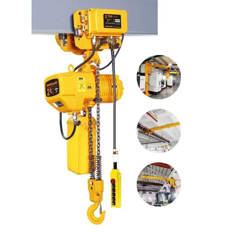 Engine Crane with Trolley Controller Single Speed 1 Ton Electric Chain Hoist 380 Volt Lifting Electric Chain Hoist