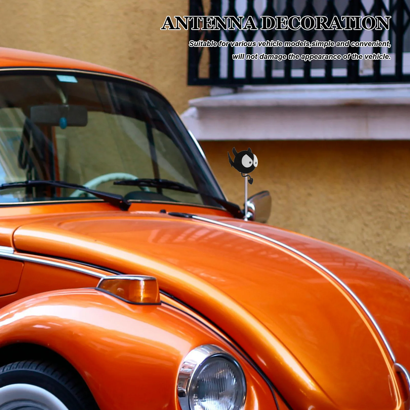 هوائي السيارة الديكور لطيف الكرتون عيون كبيرة الخفافيش هالوين مضحك الخارجي للسيارات شاحنة Suv مقاوم للماء