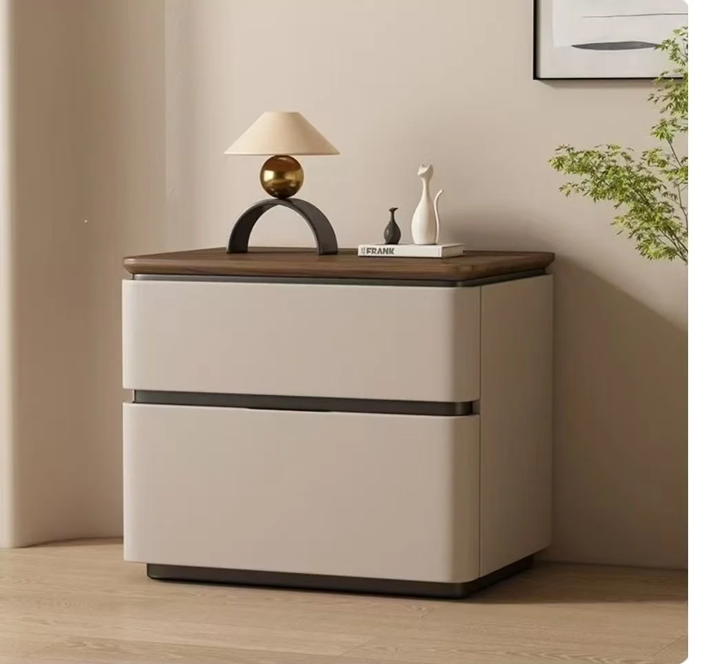

%&2025 High-end Wooden Bedside Cabinet Nigh Table Modern Italian Luxury Nightstand Bedside Table With 2 Drawers