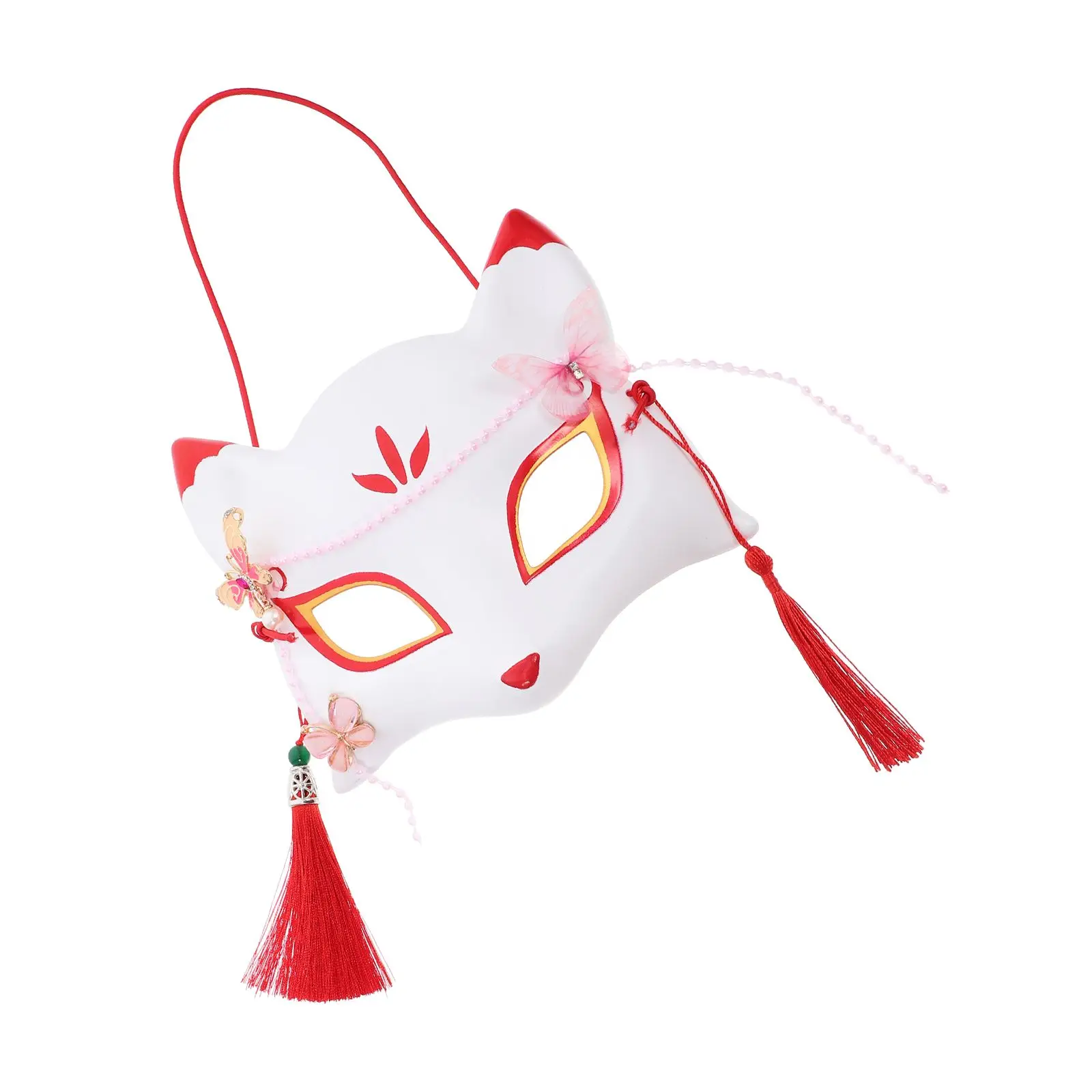 

Fox Mask Half Face Plastic Cosplay Masquerade Party Accessories Japanese Style Halloween Costume Decor Plastic Half