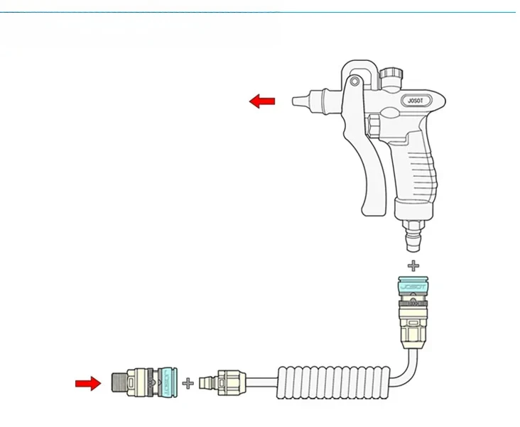 

JHG-2W PP Cleaning Gun, Nitrogen Gun Adjustable White Plastic Spray Gun Water and Air Dual-Use Spray Gun