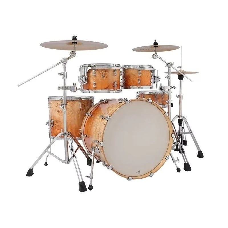 Beginner Jazz Five-Drum Set with Steel Maple Drum Chambers Snare Bass Cymbals Birch Drum Heads for Stage Performance