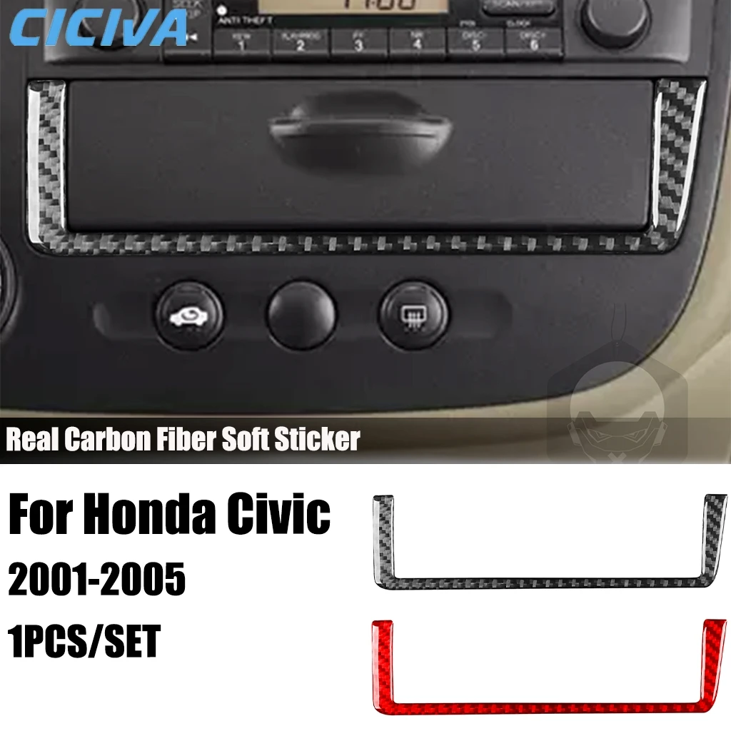 

Carbon Fiber Car Accessories Center Storage Strip Modified Interior Trim Cover Sticker For Honda Civic 2001 2002 2003 2004 2005