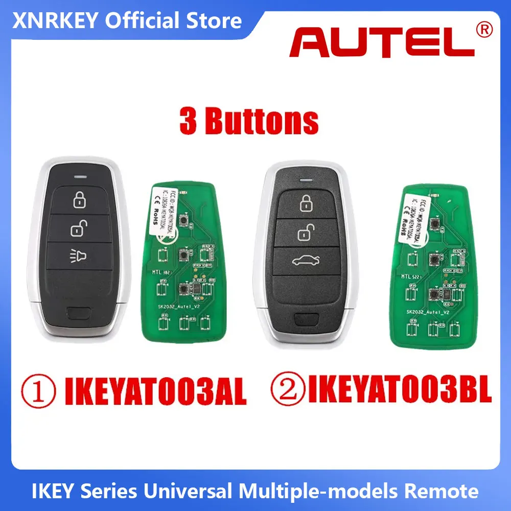 

AUTEL MaxiIM IKEY Standard Style IKEYAT003AL/ IKEYAT003BL 3 Buttons Independent Universal Smart Key