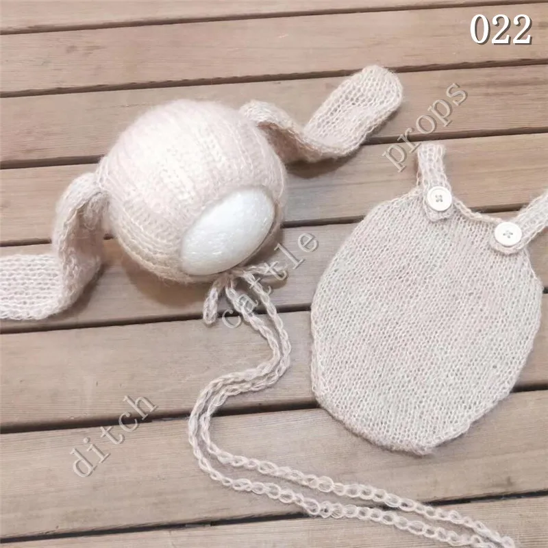 Newborn Photography Props Mohair Shorts  Rabbit Big Ear Hat Studio Clothing