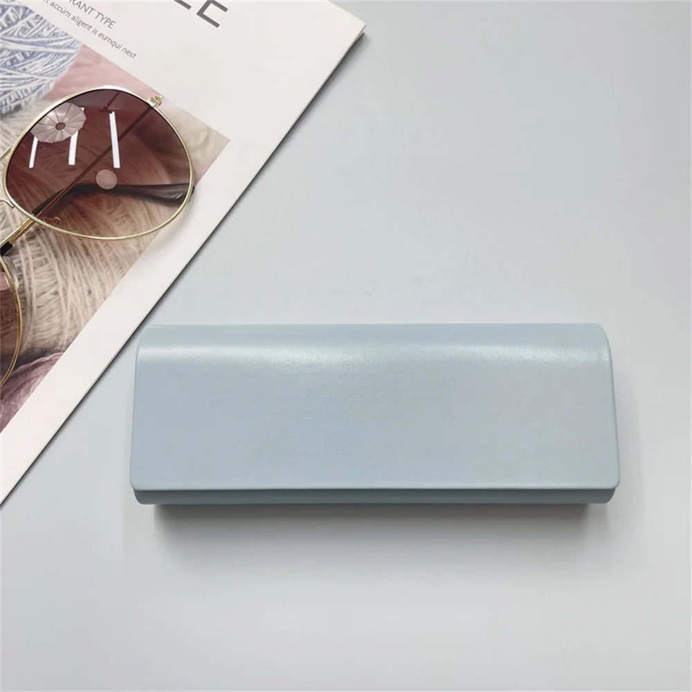 Metal Hard-shell Spectacle Case Men Women Glasses Case PU Leather Portable Anti-extrusion Sunglasses Storage Box Eyewear Pouch