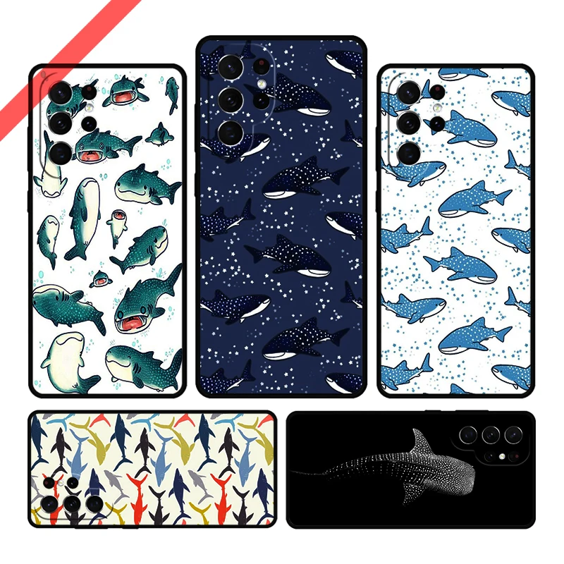 Ocean Whale Shark Swimming Phone Case For Samsung Galaxy S20 FE S21 S10 S23 Plus S24 S22 Ultra Coque Note20 Note10 S9 S8 Cover