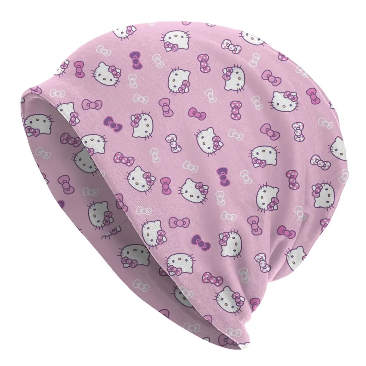 

Custom Hello Kitty Classical Printing Bonnet Hats Cool Knit Hat For Women Autumn Winter Warm Cute KT Cat Skullies Beanies Caps