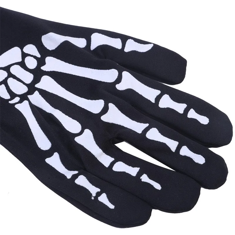 Halloween Skull Gloves Lightweight Full Finger Skeleton Cycling Gloves Costume Cosplay Equipment Accessories for Men Women Kids