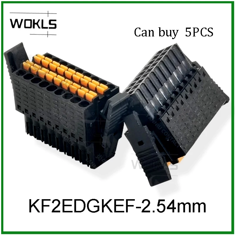 5PCS 2.54mm Compact Double Row Layer PCB PLUGGABLE Spring Terminal Block KF2EDGKEF 0156-1CXX-BK DINKLE 15EDGKDHL