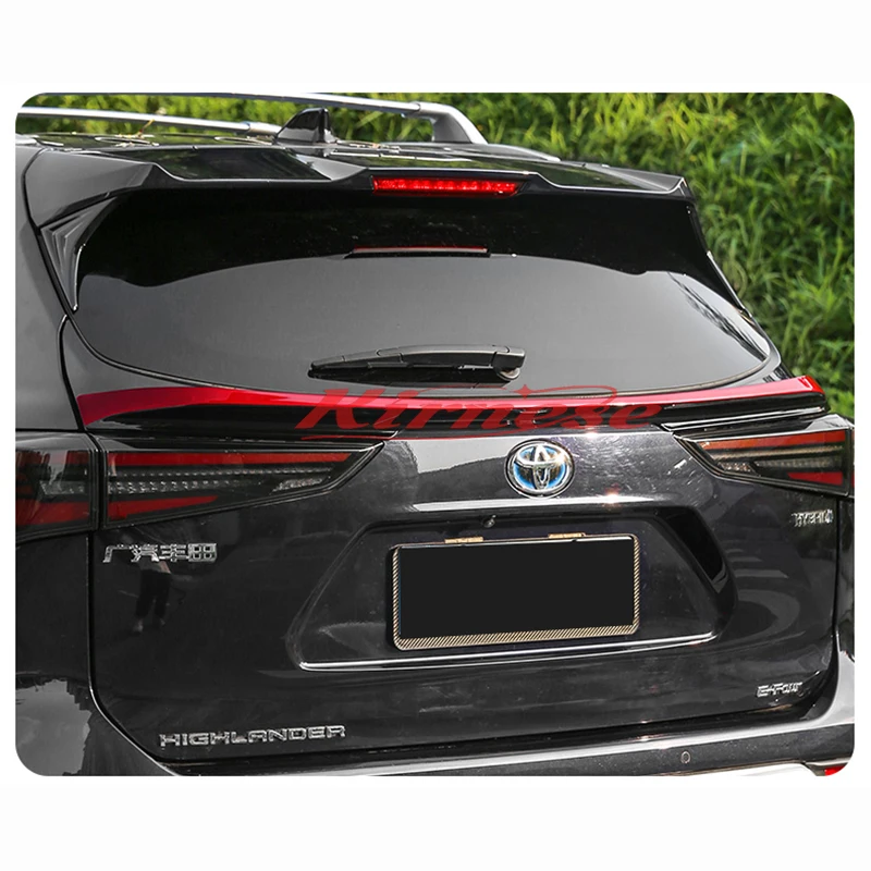 FOR Toyota Highlander 4th 2021-2022 New MC Mecha Shape Rear Trunk Spoiler Rear Wing Lip Carbon Fiber ABS Wing Spoiler Car Stylin