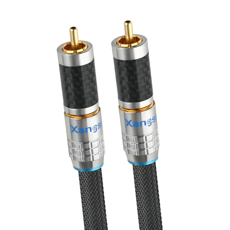 HiFi Silver Plated RCA Digital Coaxial Cable 75Ohm OCC Audio Line for Subwoofer Decoder Amplifier