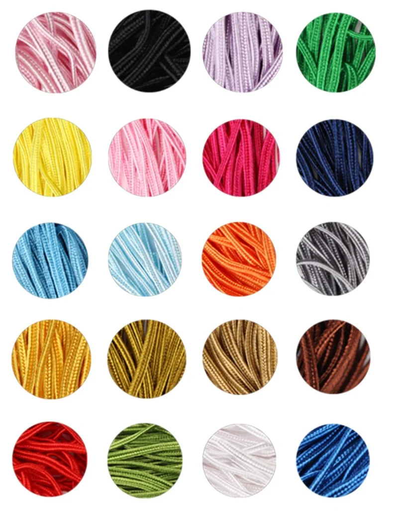 30Yards/Lot 3mm Chinese Soutache Cords Colorful Nylon Rope For Ornament Making DIY Crafts Material Clothing Finding Accessories