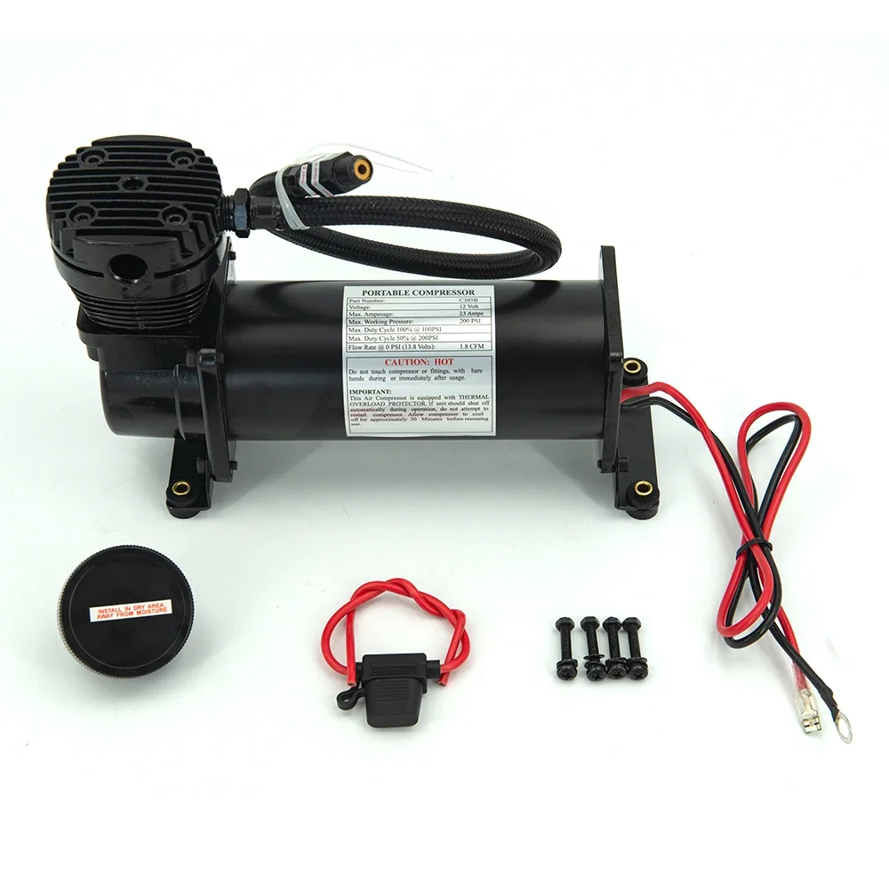 DC 12V 200 PSI outlet 1/4/3/8 air suspension compressor air horn pump