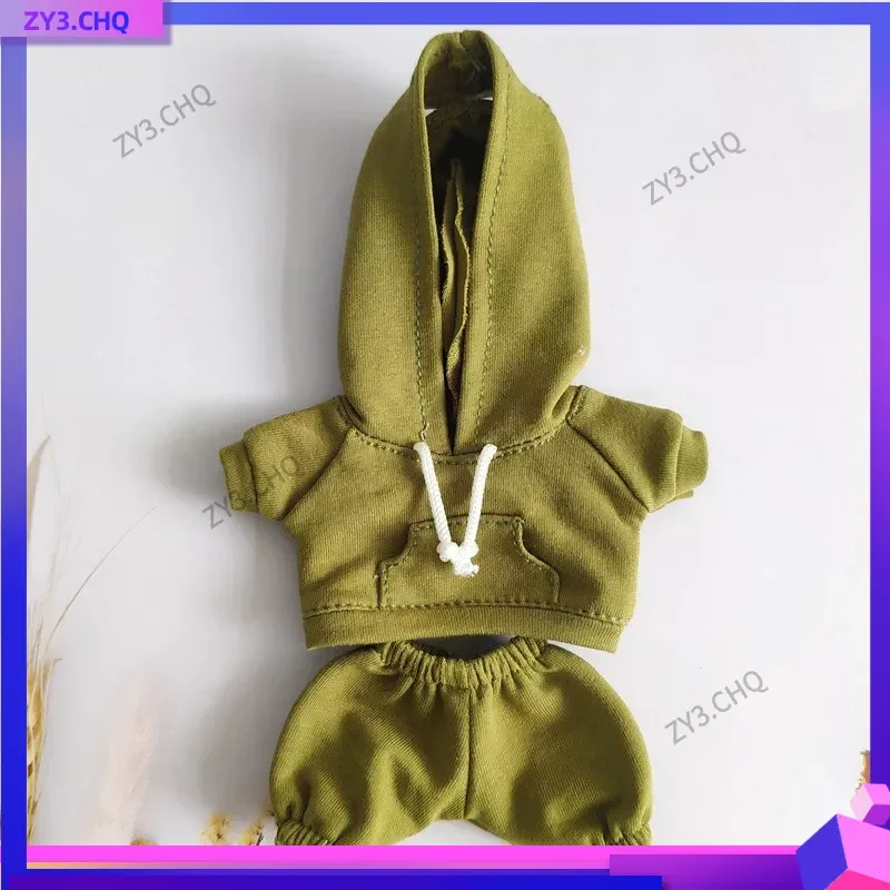 

Only Clothes Mini Doll'S 17cm Vinyl Labubu Macaroon Plush Key Chain Doll With Sweater Pants Suit Set Clothing Gift