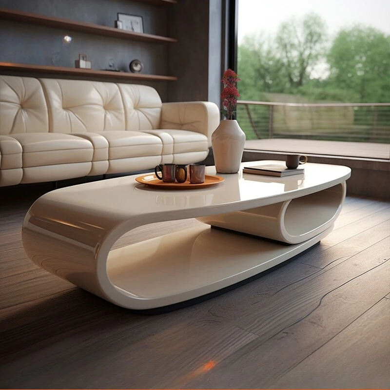 

Cream style luxury modern table for living room lounge center Narrow table side glass coffee elevable center Mini bedside table