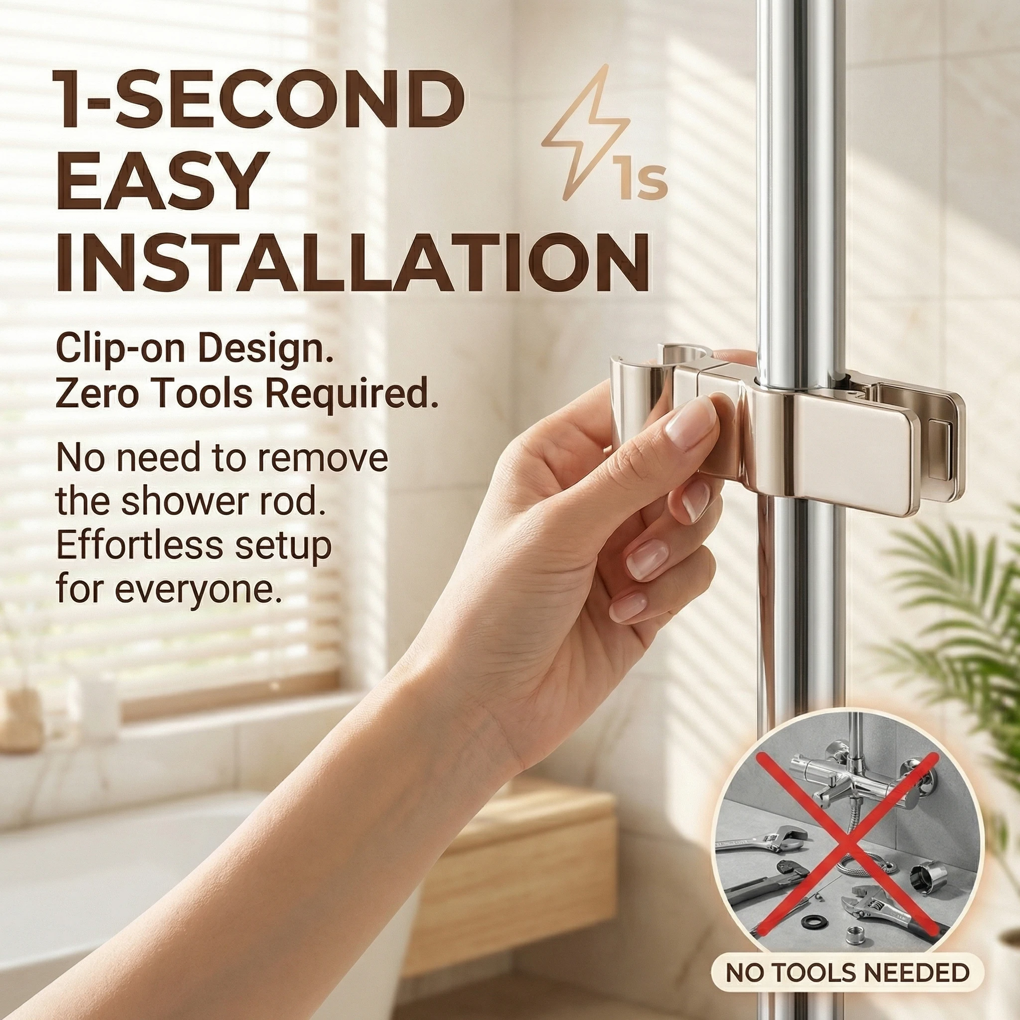 Luxury Clip On Shower Head Hol - Head Racket Boom ulasan dan harga