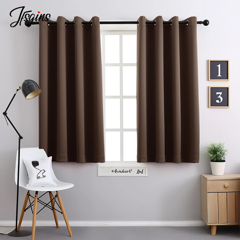 Short Blackout Curtains for the Bedroom Thermal Small Curtain for Kitchen Windows Cortinas Treatment Home Customize High Shading