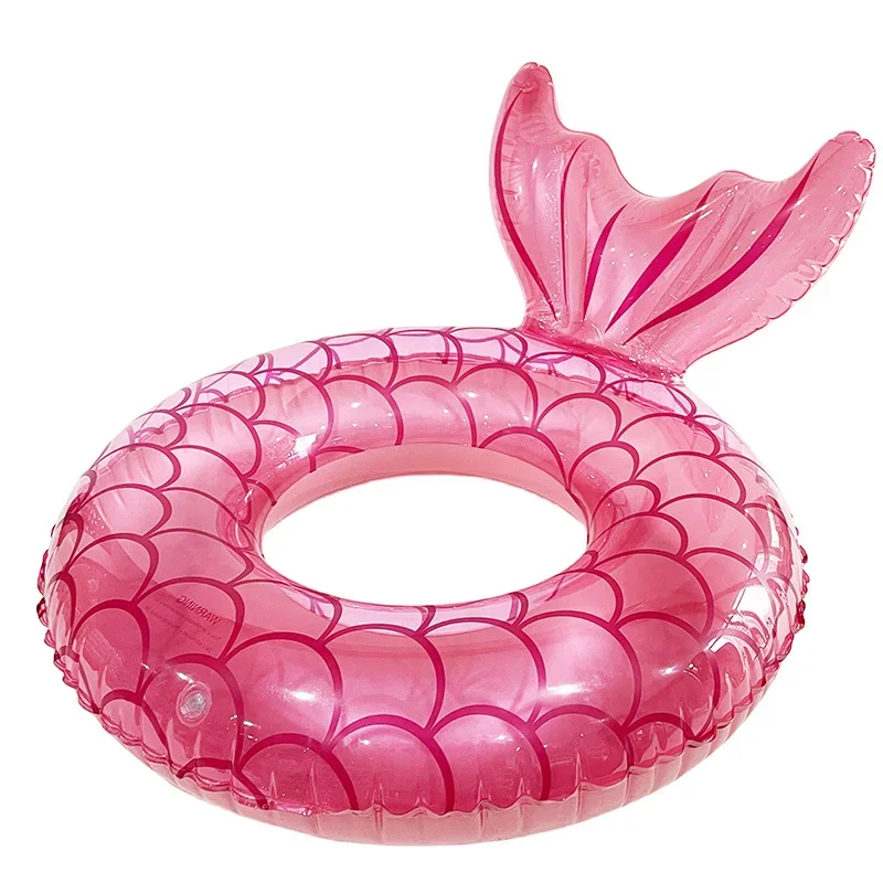 Cute Mermaid Outdoor Swim Ring Ocean Style Inflatable Swimming Ring for Kids Beach and Pool Party Supplies for Summer