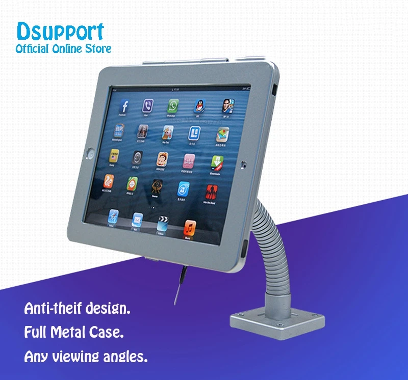 

Hot sell Fit for iPad 2/3/4/5/air/pro Wall Mount Deskstand case for ipad Stand Bracket Tablet Pc Lock Holder Support Full Motion