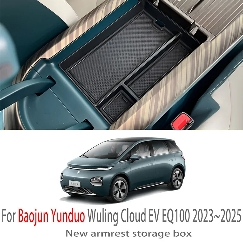 Car Accessories For Baojun Yunduo Wuling Cloud EV EQ100 2023~2025 Center Console Armrest Storage Box Storage Auto Interior Parts