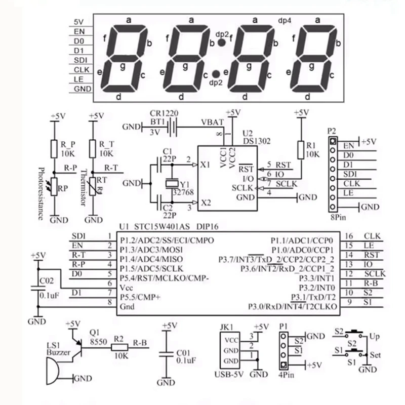 Colorful Digital Clock Parts Colorful RGB Digital Alarm Clock Microcontroller Circuit Board Welding DIY Production