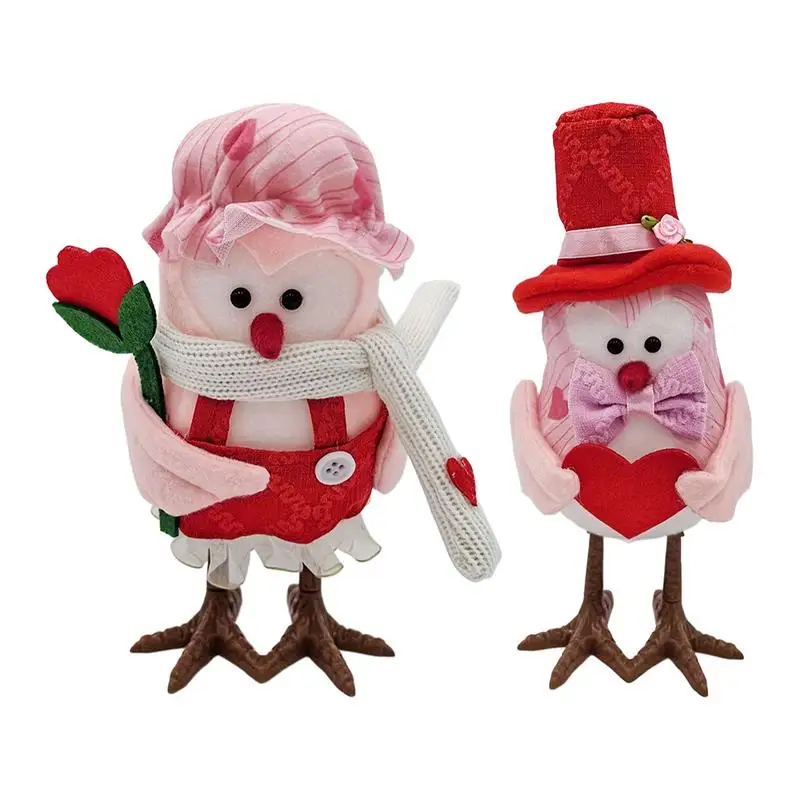 Decorazioni per San Valentino Uccelli luminosi Figurine Ornamenti Romantico simpatico uccello Statua decorazioni per la casa Festa di festa Regalo a sorpresa