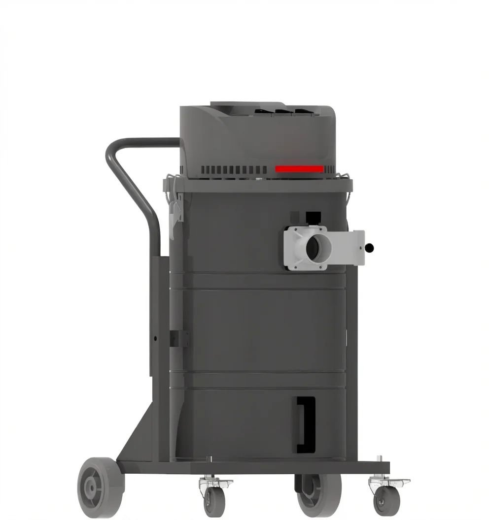 Industrial 220V Single-Phase Vacuum Cleaner with 3 Motors 60L Wet and Dry Capacity