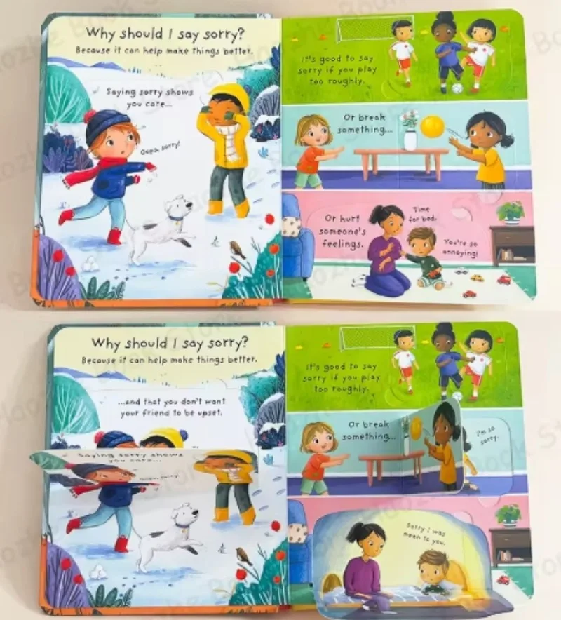 أسئلة وأجوبة أولى جدًا: لماذا يجب أن أقول معذور؟ Usborne رفع رفرف كتاب أنشطة الأطفال الإنجليزي مونتيسوري