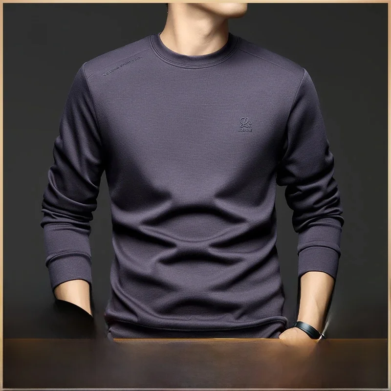 

Мужская шелковая футболка Pierre Cardin свободного кроя с длинным рукавом и круглым вырезом, осень 2025, повседневная, удобная, дышащая, в стиле свитшот