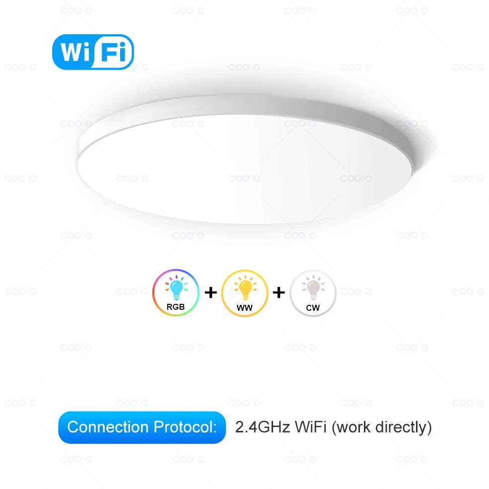 coolo Tuya Zigbee Smart LED Deckenleuchte WiFi Raumdekoration RGBCW Deckenleuchte App Sprachsteuerung Alexa/Google Runde Deckenleuchten 4