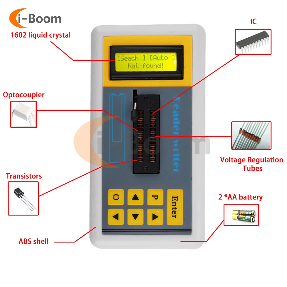 Imagem -03 - Mos Transistor Tester com Burn-in Holder Resistor de Diodo Inductor Verificador Automático Detector com 16pin 20pin 24pin