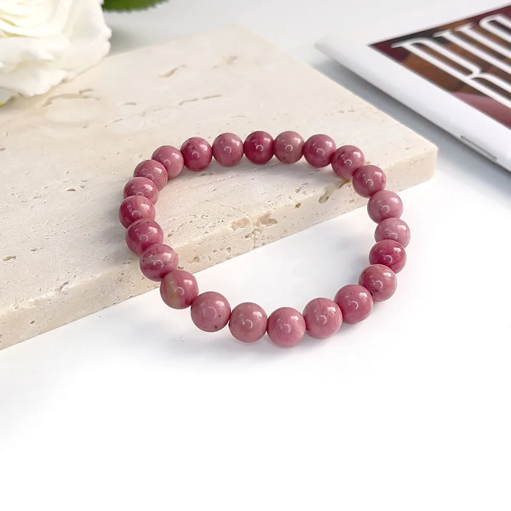 Natural Stone Bracelet Wholesale Rhodochrosite Lapis Round Beads Gemstone Beads Bracelet 6 8 mm Beads Bracelet For Men