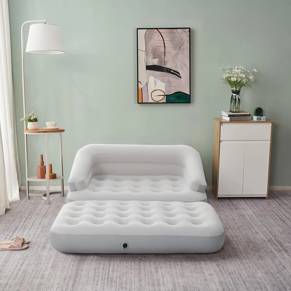 Sofá inflable portátil, sofá cama de aire para acampar, ligero, duradero, impermeable, plegable, muebles de dos plazas